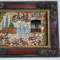 تابلو دست بافت بسیار زیبا ابریشم وکرک باقاب. نو.|تابلو فرش|رشت, معلولین|دیوار