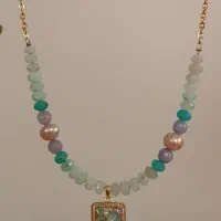 نیم ست مروارید پرورشی،آکوامارین و عقیق|جواهرات|تهران, حکیمیه|دیوار