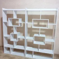 بوفه و کتابخانه و استند دیواری ام دی اف|کتابخانه، شلف، قفسههای دیواری|کارون, |دیوار