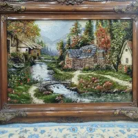 تابلو فرش دستباف طرح کلبه