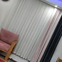 پرده حریر پلیسه سفید با پنل یک طرفه|پرده، رانر، رومیزی|تهران, امیریه|دیوار