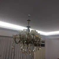 لوستر برنز۶ شاخه و ۱۲شعله و سنگین ،بهمراه لامپ|لوستر و چراغ آویز|سهند, |دیوار