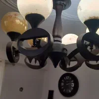 لوستر ۶ شعله چوبی