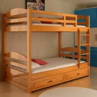 تخت خواب کودک نوجوان ۲ طبقه چوبی طبیعی|تخت و سرویس خواب|تهران, مدائن|دیوار