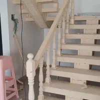 پله و نرده چوبی