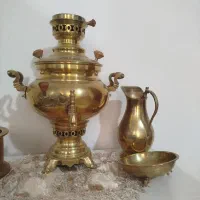 سماور طلایی با پارچ
