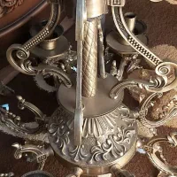 لوستر ۸ شاخه برنز با لاله خارجی