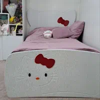 تخت تک نفره هلو کیتی همراه با تشک رویال