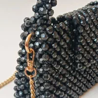 کیف مرواریدی مجلسی مشکی، شیک و مناسب هدیه روز زن|کیف، کفش، کمربند|قم, شاه سید علی|دیوار