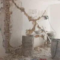 گچکاری خرده کاری تخریب اپن دیوار شومینه.اشپزخانه