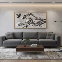 تابلو تکسچر گل و مرغ