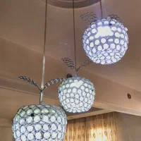 لوستر اشپزخانه و ویترین چوب راش