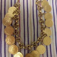 گردنبند ربع پهلوی ۱۶تایی قدیمی عیار۲۱