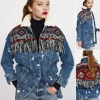 کاپشن جین زارا مدل آزتک خاص و کمیاب