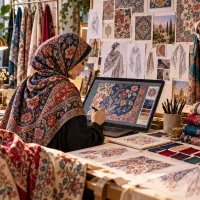 جذب طراح گرافیک و پترن برای شال و روسری