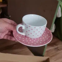 سرویس فنجان نعلبکی اسپاتی صورتی