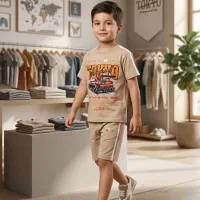 بلوز شلوارک لش کتان بچگانه لباس بی بی لند