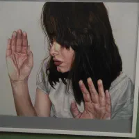 نقاشی چهره سیاه قلم و رنگی|تابلو، نقاشی، عکس|کرمان, |دیوار