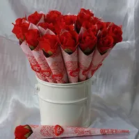 * تک شاخه کاغذی با گل رز باکارا قرمز *|گل مصنوعی|قرچک, |دیوار