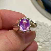 انگشتر(( یاقوت برمه ))بسیار پر تلالو پایه فدیوم