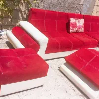 مبل ۶ نفره قرمزکرم خوشگل|مبلمان خانگی و میز عسلی|اصفهان, کشاورزی|دیوار