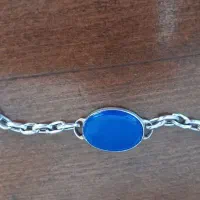دستبند تمام نقره با عقیق