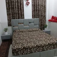 ست روتختی و پرده طرح پلنگی 8 تیکه