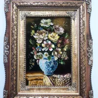 تابلو گل مادر کد 19 دستبافت و ابریشم دار|تابلو فرش|تبریز, |دیوار