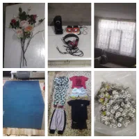 مقداری وسایل گل وهندزفری ولباس بچگانه وپرده وموکت