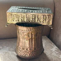 سطل زباله و جا دستمال کاغذی مسی