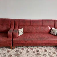 مبل ۷ نفر چرم کامل سالم