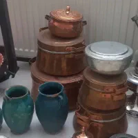 ظروف مسی قدیمی|کلکسیون اشیاء عتیقه|شهرضا, |دیوار