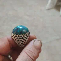 انگشتر نقره دست‌ساز فیروزه قواره درشت
