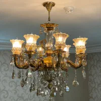 لوستر برنز لوکس ساخت اصفهان. ۸ شاخه و ۶ شاخه|لوستر و چراغ آویز|بجنورد, |دیوار