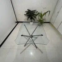 میزشیشه ای پایه استیل