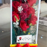 گل مصنوعی،گل شیشه ای،هدیه ،رز