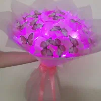 دسته گل پروانه با چراغ اماده و فوری