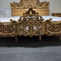تخت خواب سلطنتی  تمام چوب راش