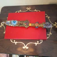 چاقو آنتیک سرخپوستی تمام سنگ کاری شده