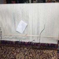 خالچه (خالچا) نیمه کاره به همراه نخ فرش