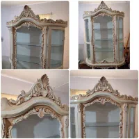 کمد و گنجه ویترینی منبت‌کاری تمام چوب