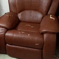 دو عدد مبل تک نفره چرم|مبلمان خانگی و میز عسلی|قوچان, |دیوار