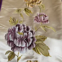 دوتا دستک پرده رنگ کرم با بنفش