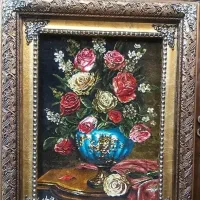 تابلو گل رویا کد 8 دستبافت و ابریشم دار