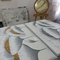 تابلو گل مرکز کریستال رزینی