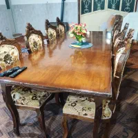 میز غذاخوری ۸نفره تمام چوب سبک کلاسیک