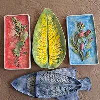 ظروف پذیرایی سرامیکی نقش برجسته سفارشی هنر دست