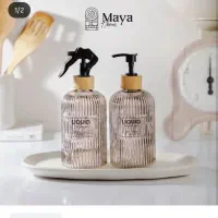 ست جامایع و آبپاش شیشه‌ای مایا