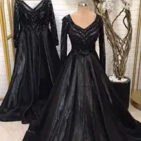 لباس مجلسی بالا تنه گیپور خارجی دامن ساتن اصلی