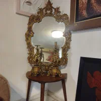 آینه شمعدان برنز قدیمی سنگین